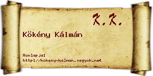 Kökény Kálmán névjegykártya