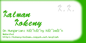 kalman kokeny business card